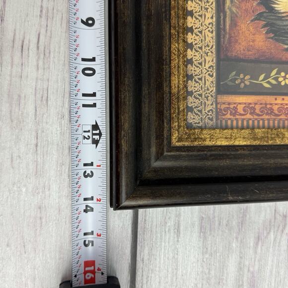 Mediterranean Rooster VII Framed Art Print 14x12 Kimberly Poloson Farm House EUC - Picture 5 of 13